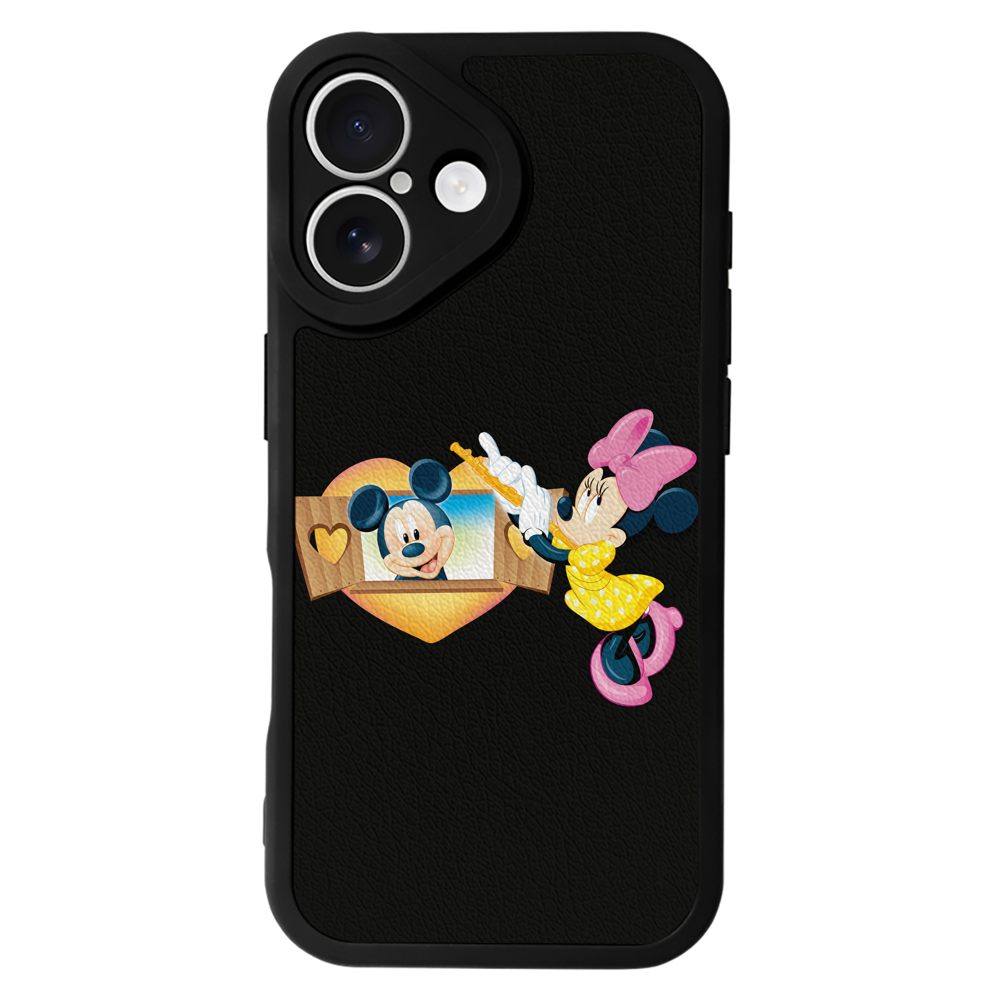 （画像用） ミッキーマウス Mickey Mouse 【iPhone 16シリーズ対応】シリコンスマホケース（レザー調） 材質：シリコン